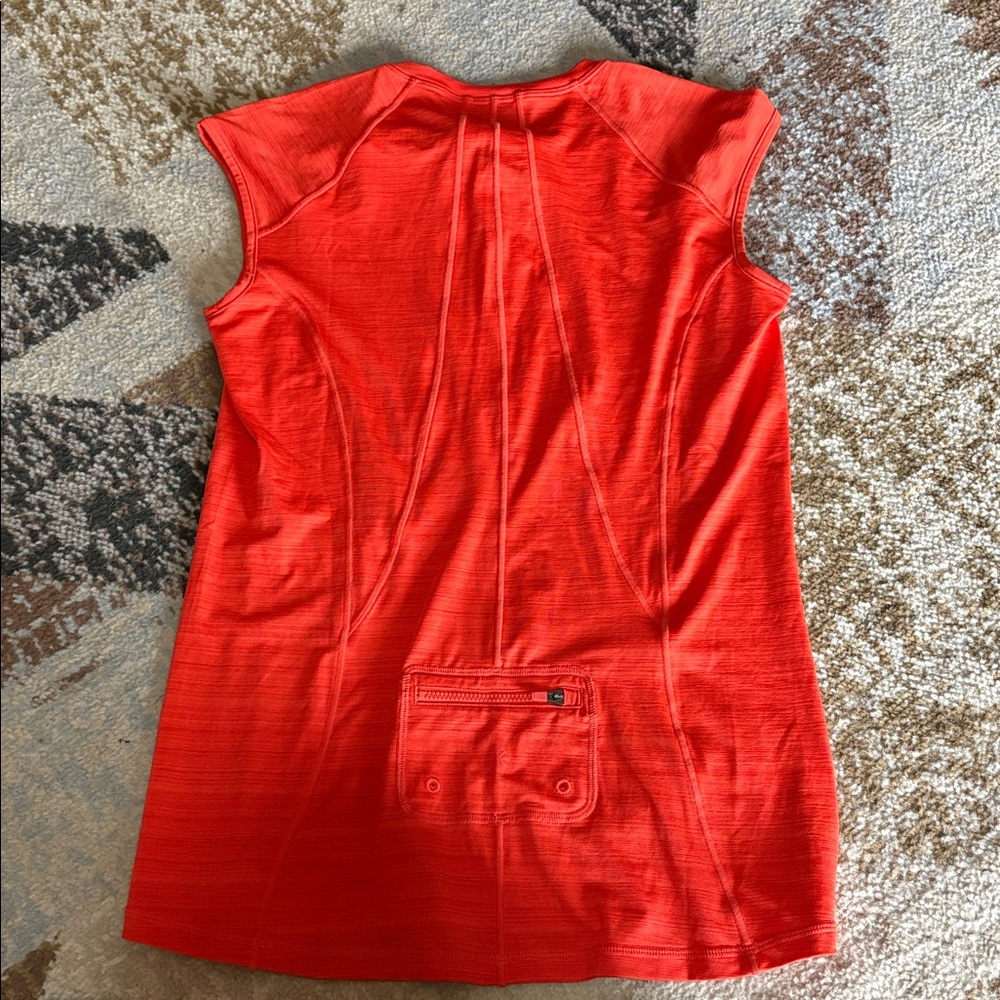 Athleta Bright Red Sleeveless Zip-Front Active Top - Picture 4 of 4